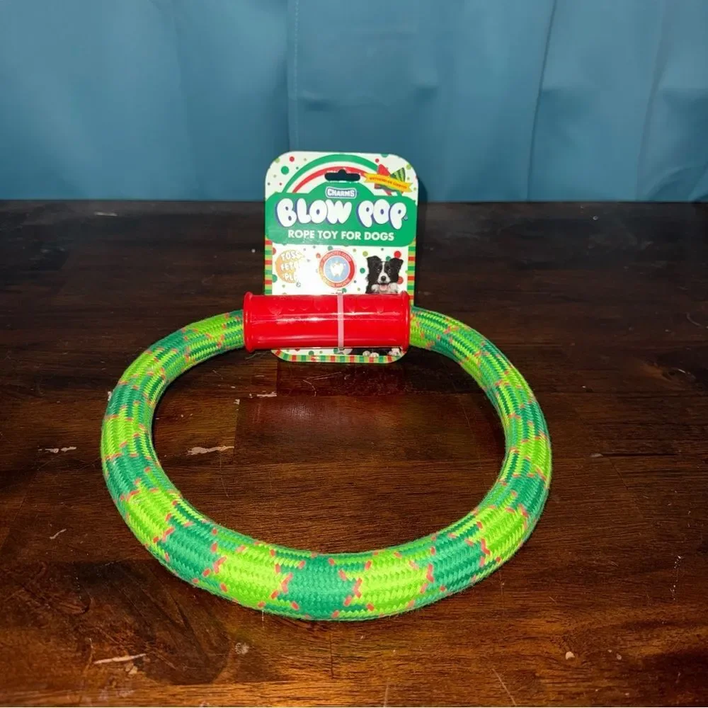 Charms Blow Pop-themed rope dog toy